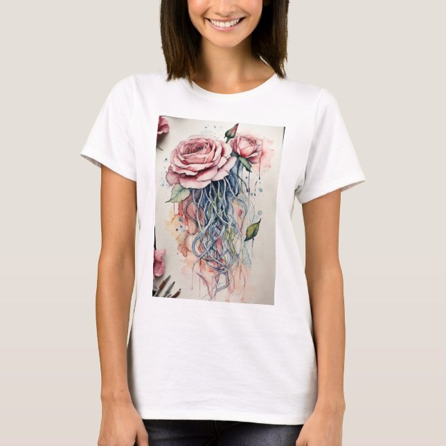 Rose design women T-shirt (Front)