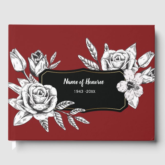 Rose Dessin du livre d'or Red Memorial (Recto)