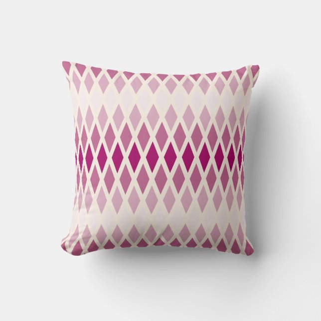 Rose Diamond Ombre Throw Pillow (Front)