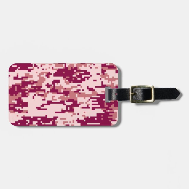 Rose Digital Camo Pattern Luggage Tag (Front Horizontal)