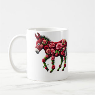 Rose Donkey Flower Gardening Floral Coffee Mug