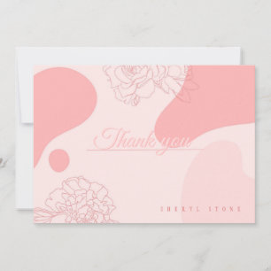 Rose Doodle Personalized Thank You Card