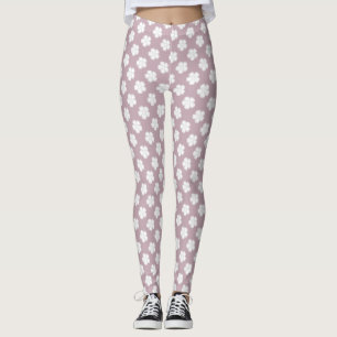 Rose douce Mauve Eyelet Leggings femmes
