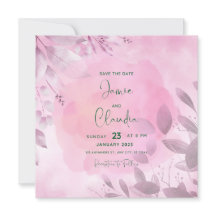 Rose doux Enregistrer la carte de date