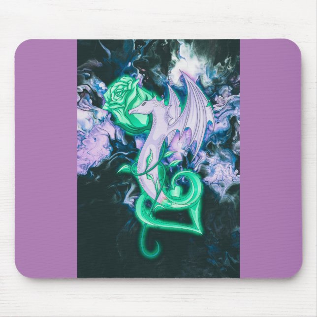 Rose Dragon Lover Mouse Pad (Front)
