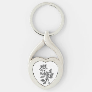 Rose drawing 2 keychain