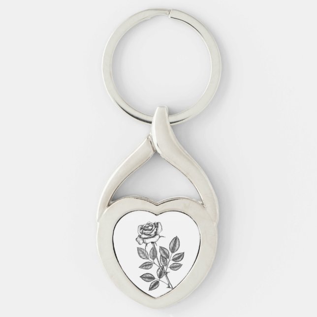 Rose drawing 2 keychain (Front)