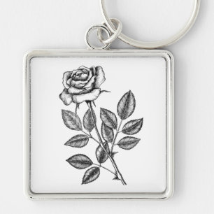 Rose drawing 2 keychain