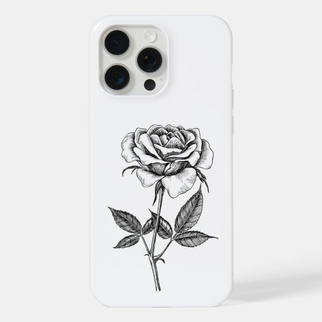 Rose drawing iPhone case (Back)
