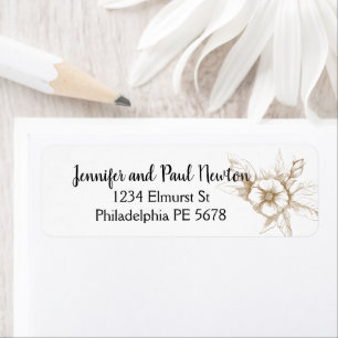 Rose, drawing return address label