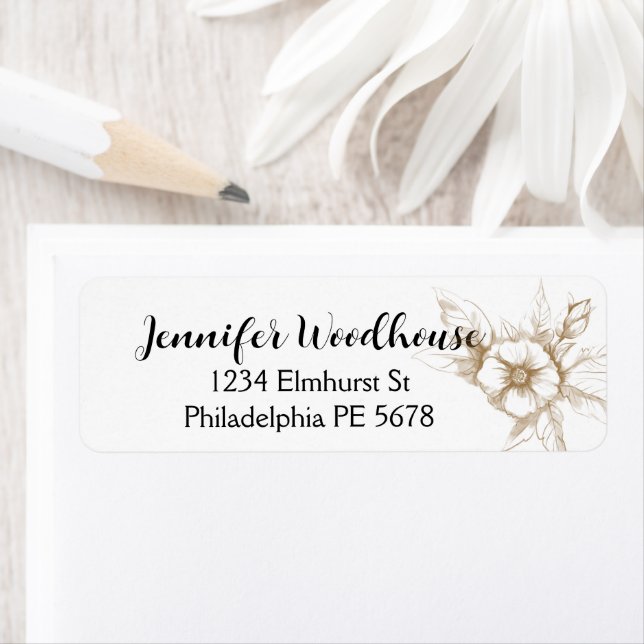 Rose, drawing return address label (Insitu)