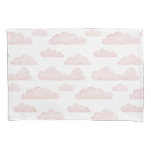 Rose Dreamtime Watercolor Clouds Pillowcase