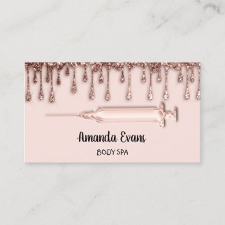 Rose Drips Beauty Studio Wellness Botox Syringe Appointment Card