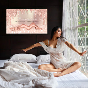 Rose Drips Glitter Body Massage Care GR CODE SPA Appointment Card