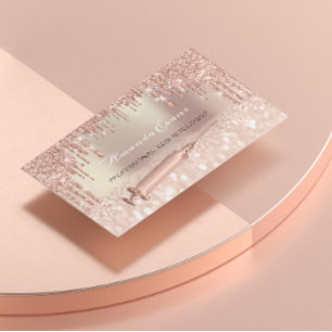 Rose Drips Glitter Syringe Injections Botox SPA Appointment Card