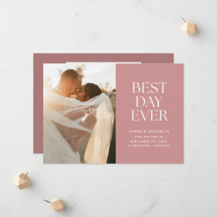 Rose Dusty Meilleur Jour Jamais Mariage Faire-part
