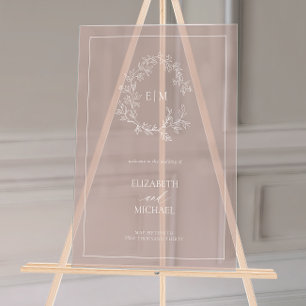 Rose Dusty Poirier Monogramme Mariage de bienvenue