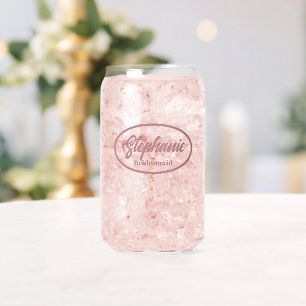 Rose Dusty Stylisé Nom Bridesmaid Glass