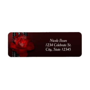 Rose éclairée et dentelle Invitation élégante Bour