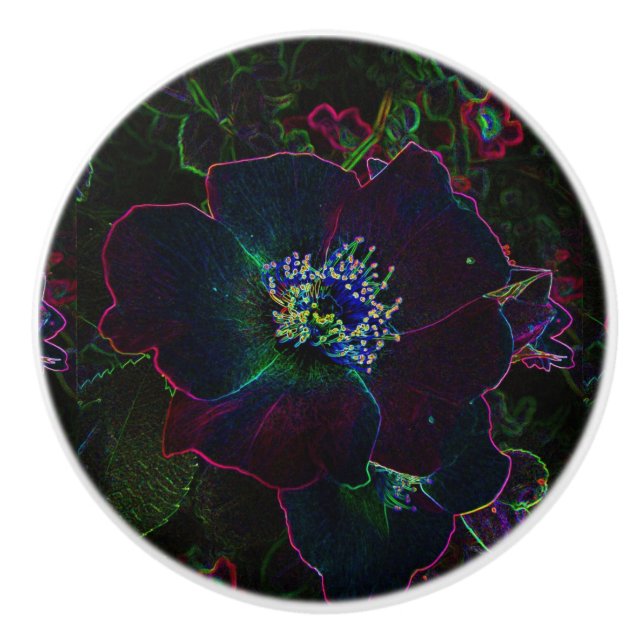 Rose électrique en céramique bouton (Devant)