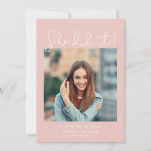 Rose Elle L'A Fait Graduation Faire-part Photo