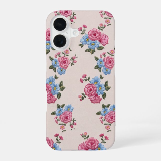 Rose embroidery texture iPhone16 case (Back)