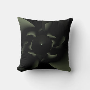 Rose Emerging From Darkness-Fractal Design-Army Throw Pillow