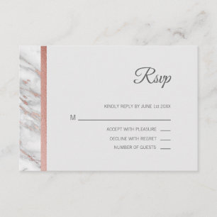 Rose en marbre classique Gold Foil RSVP Menu Maria