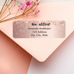 Rose en or confetti déplacé nouvelle adresse de re