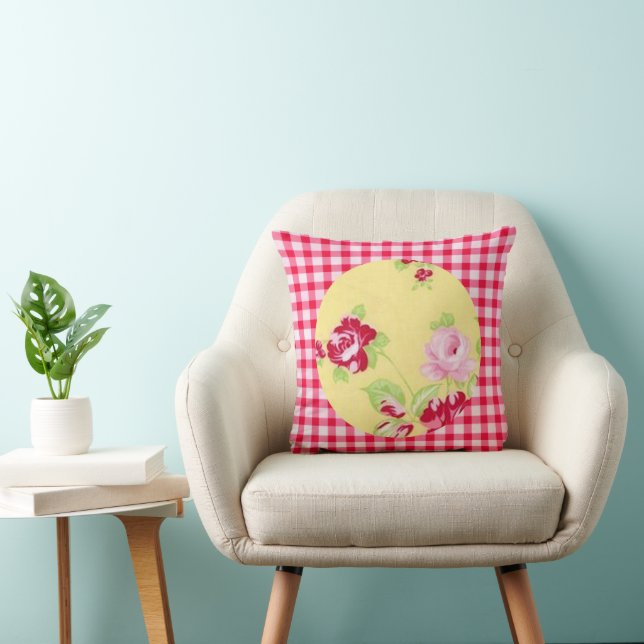 Rose En vichy Coussin (Chaise)
