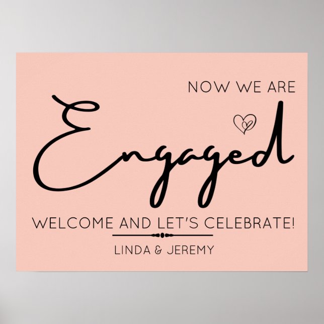 Rose Engagement Party Welcome Sign (Front)