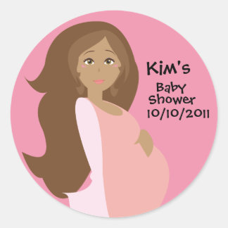 Rose Enregistrer la date Baby shower Sticker rond