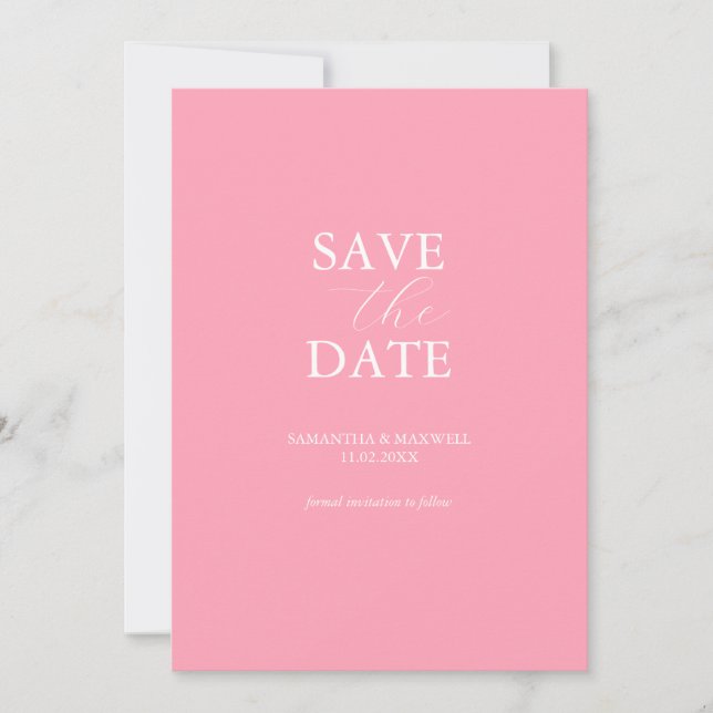 Rose Enregistrer la date Invitation (Devant)