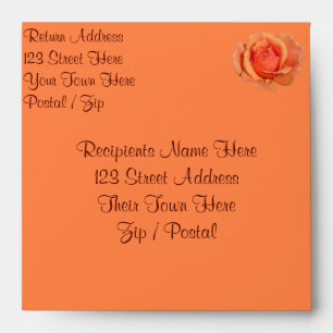 Rose Envelopes Personalized Orange Roses Envelopes