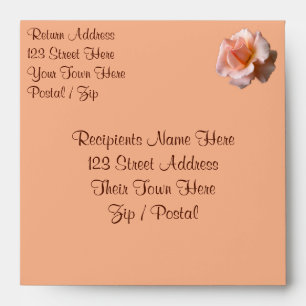 Rose Envelopes Personalized Peach Roses Envelopes