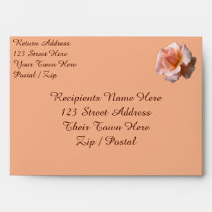 Rose Envelopes Personalized Peach Roses Envelopes