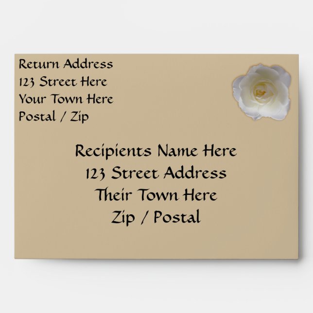 Rose Envelopes Personalized White Roses Envelopes (Front)