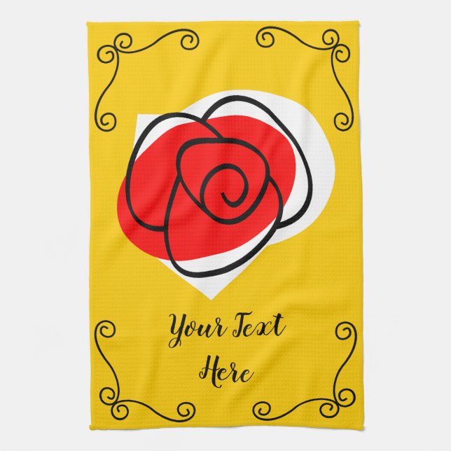 Rose espagnol Coins Texte serviette de cuisine ver (Vertical)