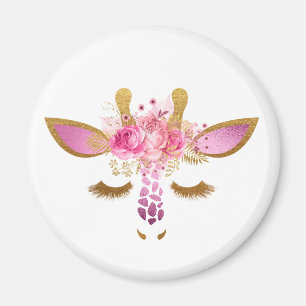 Rose et aimant de girafe de sommeil d'or