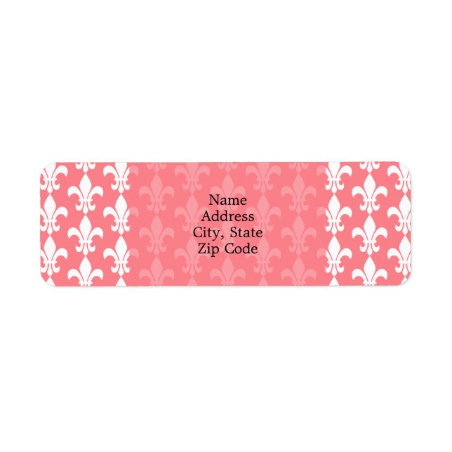 Rose et blanc Fleur de Lis Motif (Devant)