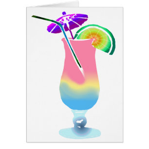 Rose et boisson tropicale bleue