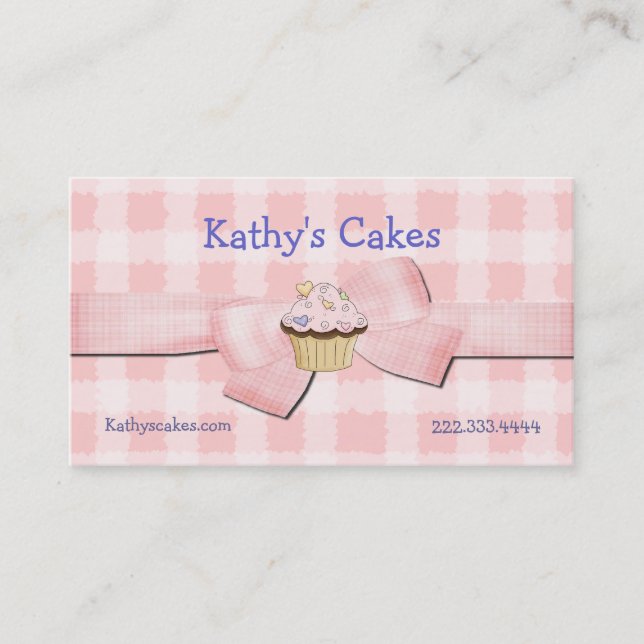 Rose et cartes de visite de boulangerie vérifiés (Devant)