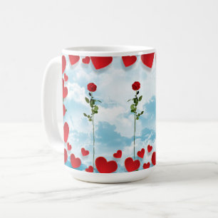 Rose et coeur Tasse Valentine