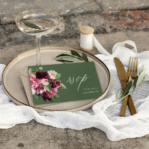 Rose et floral burgundy 7 w réponse repas - Vert