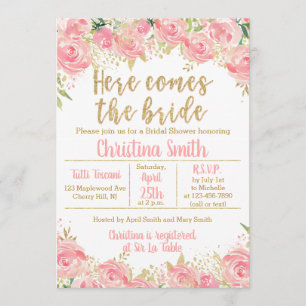 Rose et invitations florales de Fête de la mariée