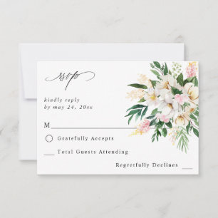 Rose et jaune Floral sans RSVP de repas 3