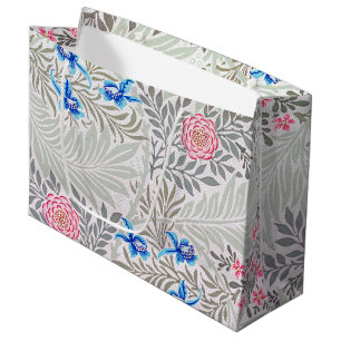 Rose et Larkspur, grand sac cadeau William Morris