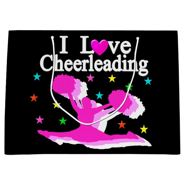 ROSE ET NOIR J'AIME LES SACS CADEAUX POM-POM GIRL (Devant)