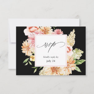 Rose et pêche floral et verdure avec réponse au re