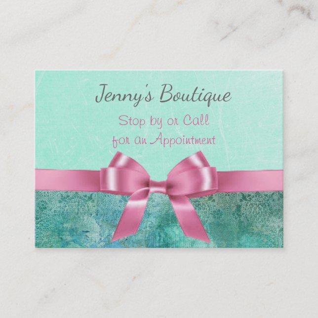 Rose et Turquoise avec Carte de visite Parties sci (Devant)